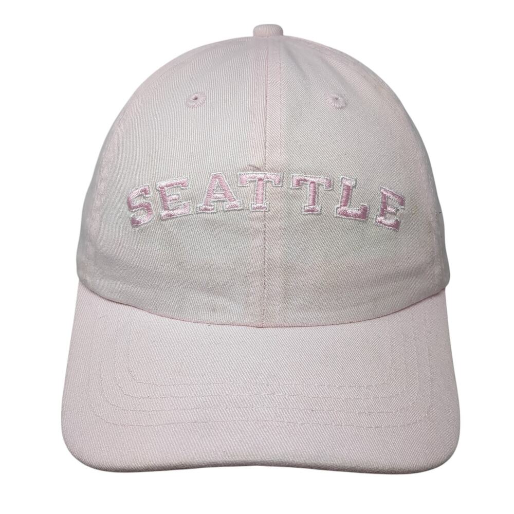 Seattle Slideback Hat Pink One Size Embroidered Spell Out Fahrenheit